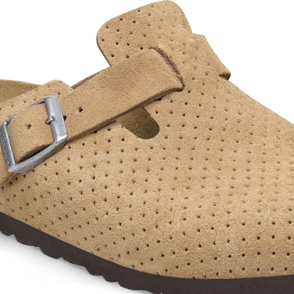 NEW Birkenstock Boston Emboss Dots New Beige Suede Clogs 42 Narrow Fit Comfort - Picture 6 of 16